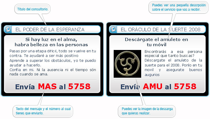 Dos ejemplos de consultorios de tarot por sms Dos ejemplos de consultorios de tarot por sms