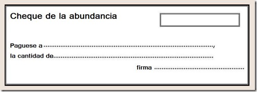 Cheque para la abundancia